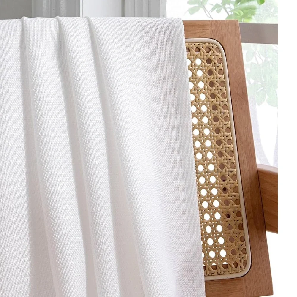 Elegant White Curtain Panels, Set of Two, 🦋